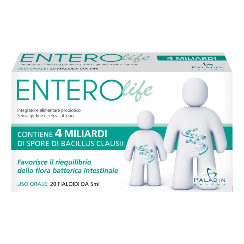 Paladin Pharma Enterolife 4 Miliardi Integratore Alimentare 20Fialoidi Paladin Pharma Enterolife 4 Miliardi Integratore Alimentare 20Fialoidi