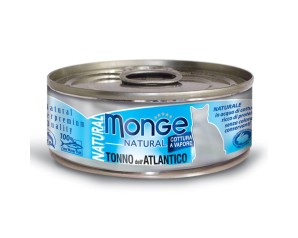 Monge Natural Tonno Atlantico 80 g - alimento completo per gatti al tonno