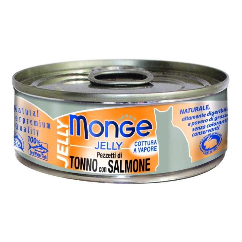 Monge Cat tonno e salmone 80 g - alimento umido per gatti tonno e salmone Monge Cat tonno e salmone 80 g - alimento umido per gatti tonno e salmone
