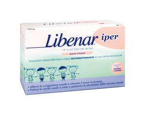 Libenar Soluzione Ipertonica 18 Flaconcini Pulizia e Salute del Naso 5 ml