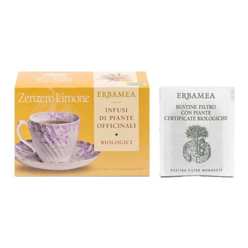 Erbamea Tisana Zenzero e Limone Biologica &ndash; Infuso Erboristico in 20 Bustine Filtro