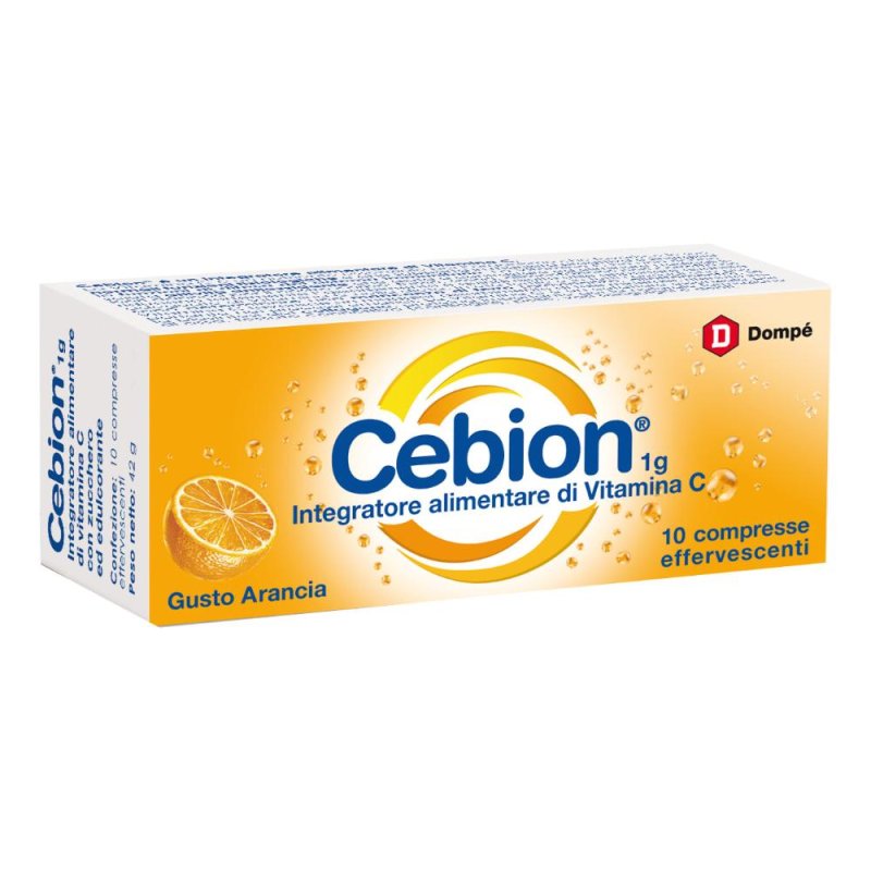 Cebion 1g Arancia Integratore Alimentare Vitamina C 10 Compresse Effervescenti Cebion 1g Arancia Integratore Alimentare Vitamina C 10 Compresse Effervescenti