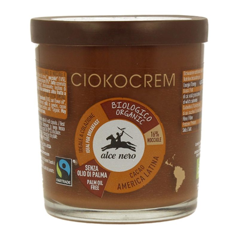 Alce Nero Ciokocrem 180 g Crema spalmabile di nocciole biologica Alce Nero Ciokocrem 180 g Crema spalmabile di nocciole biologica
