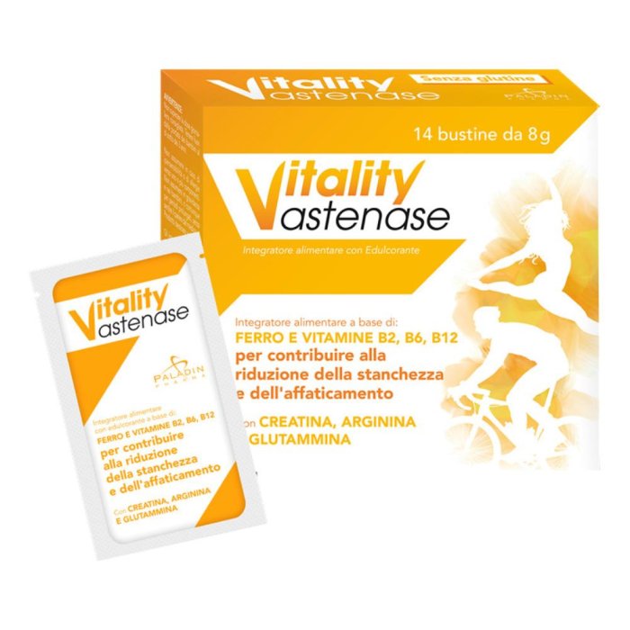 Paladin Pharma Vitality - Astenase Integratore gusto Agrumi, 14 bustine Paladin Pharma Vitality - Astenase Integratore gusto Agrumi, 14 bustine