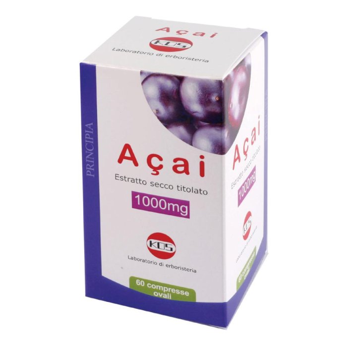 A&ccedil;ai estratto secco 1000 mg 60 compresse - integratore antiossidante a base di a&ccedil;ai