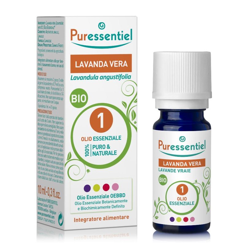 Puressentiel Olio Essenziale di Lavanda Bio 100% Puro e Naturale Rilassante per Diffusori e Massaggi