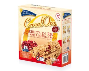 Piaceri Mediterranei CerealOro Barretta di Riso con Mais e Mirtilli Rossi Senza Glutine