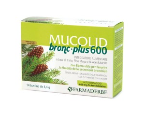 Farmaderbe Mucolid Bronc Granulare 600 Plus Integratore Tosse Grassa 14 Bustine