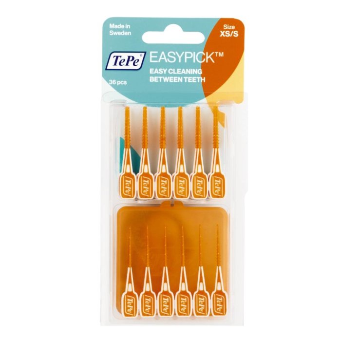 TePe EasyPick Stick Dentale Arancione Taglia XS S 36 Pezzi