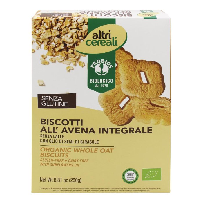 AltriCereali Biscotti All' Avena Integrali Senza Glutine 250 g