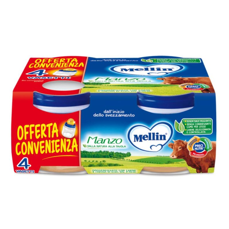 Mellin Omogeneizzato Manzo 4x80 G Mellin Omogeneizzato Manzo 4x80 G