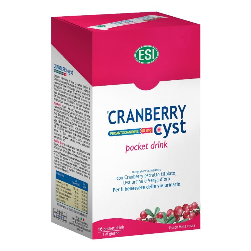 Esi  Benessere Urinario Cranberry Cyst Integratore 16 Pocket Drink