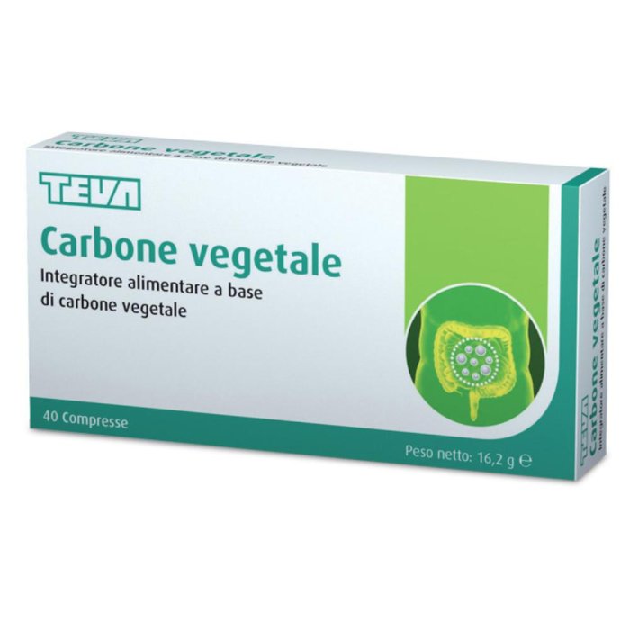 Teva Carbone Vegetale Integratore Alimentare 40 Compresse Teva Carbone Vegetale Integratore Alimentare 40 Compresse