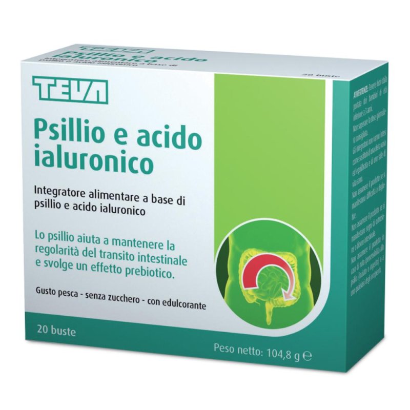 Teva Psillio Acido Ialuronico Integratore Alimentare 20 Buste Teva Psillio Acido Ialuronico Integratore Alimentare 20 Buste