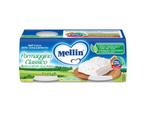 Mellin omogeneizzato formaggino 2x80 g alimento per lo svezzamento a base di formaggio