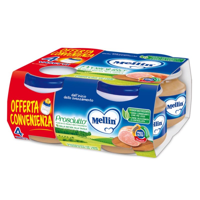 Mellin Omogeneizzato Prosciutto 4 X 80g Mellin Omogeneizzato Prosciutto 4 X 80g