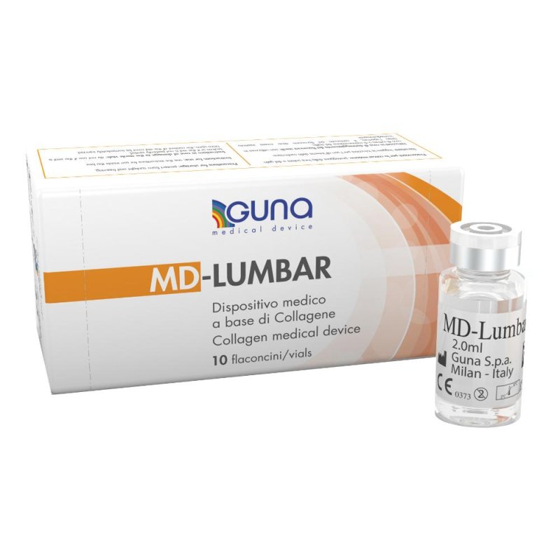 Guna MD Lumbar 10 flaconcini da 2 ml dispositivo medico per il trattamento del dolore lombare e supporto della colonna vertebrale Guna MD Lumbar 10 flaconcini da 2 ml dispositivo medico per il trattamento del dolore lombare e supporto della colonna vertebrale
