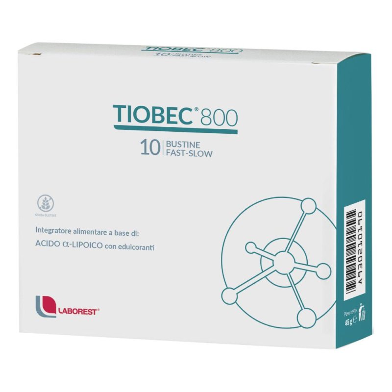 Tiobec 800 Integratore Alimentare 10 Bustine Fast-Slow Tiobec 800 Integratore Alimentare 10 Bustine Fast-Slow
