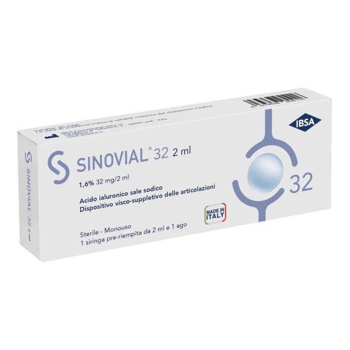 Sinovial Forte 32 Siringa intra-articolare di Acido Ialuronico 1,6% 3 pezzi Sinovial Forte 32 Siringa intra-articolare di Acido Ialuronico 1,6% 3 pezzi