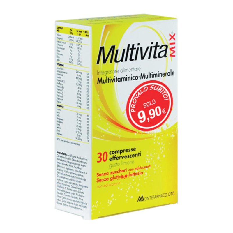 Multivitamix Effervescente Senza Zucchero E Senza Glutine 30 compresse Multivitamix Effervescente Senza Zucchero E Senza Glutine 30 compresse