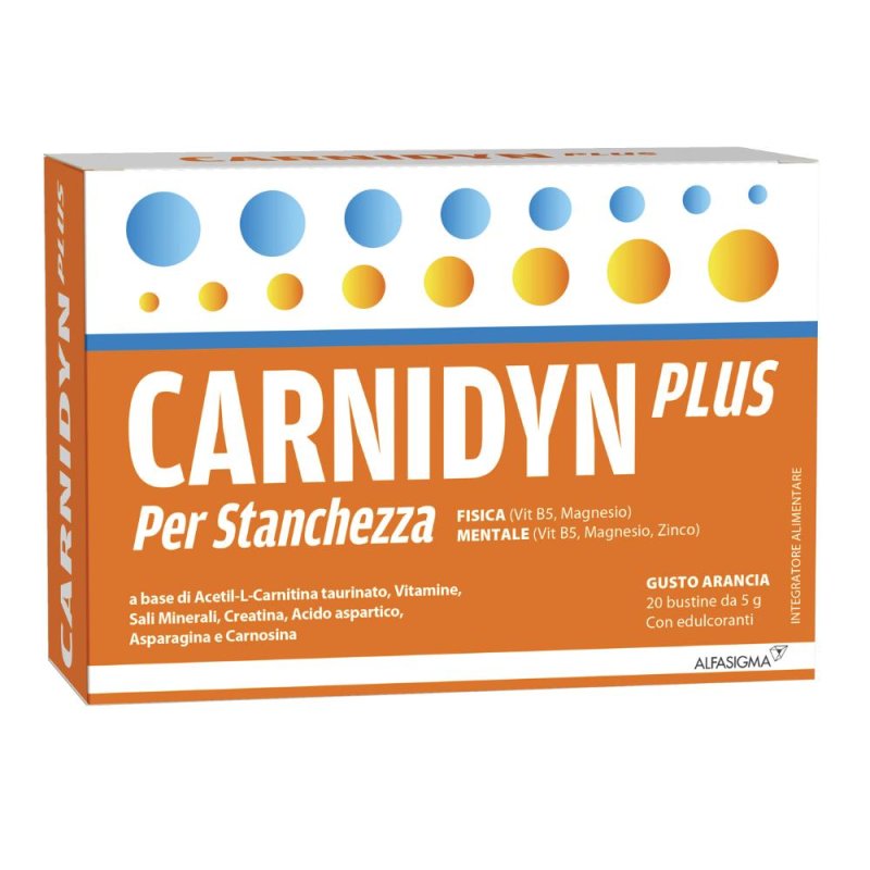Carnidyn Plus Integratore Alimentare 20 Buste 5 g Carnidyn Plus Integratore Alimentare 20 Buste 5 g