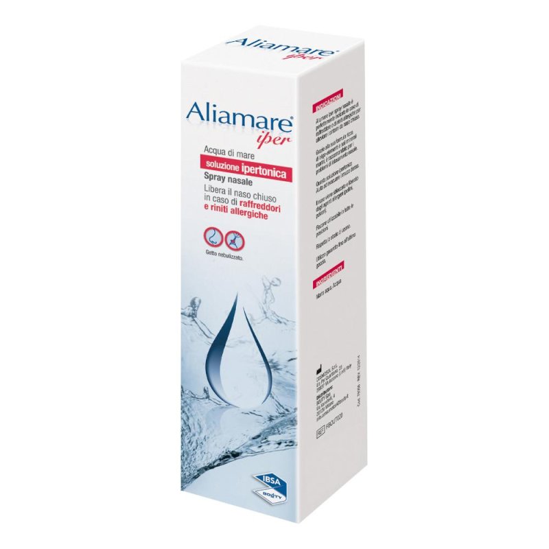Aliamare Spray per Igiene di Naso e Orecchie soluzione isotonica di acqua di mare e ialuronato sodico 100 ml Aliamare Spray per Igiene di Naso e Orecchie soluzione isotonica di acqua di mare e ialuronato sodico 100 ml