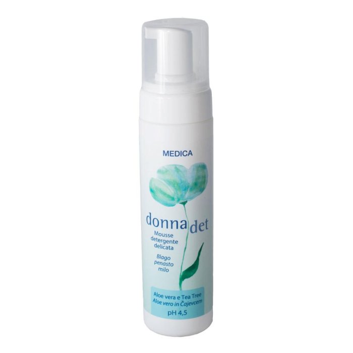 Donnadet mousse detergente 200 ml mousse detergente delicata per igiene intima e corpo Donnadet mousse detergente 200 ml mousse detergente delicata per igiene intima e corpo