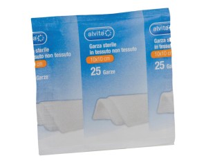 Alvita Garza Sterile in Tessuto non Tessuto 10x10cm, 25 Pezzi