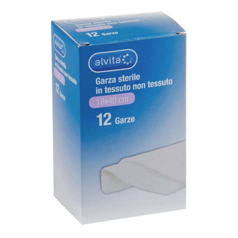 Alvita garza idofila sterile in tessuto non tessuto 18x40cm 12 pezzi