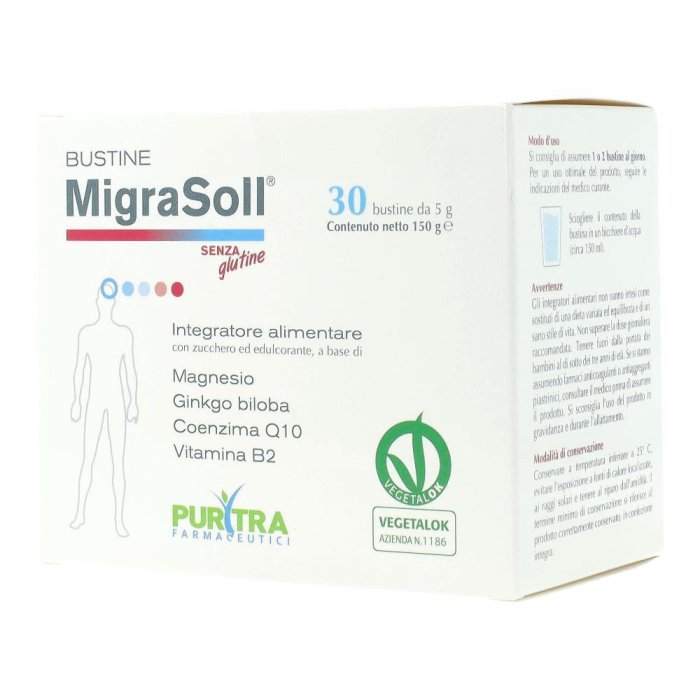 Purytra Migrasoll Senza Glutine Emicrania 30 Bustine