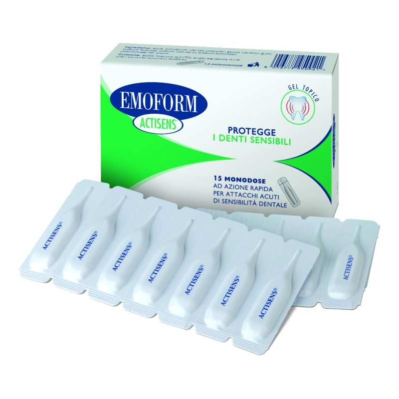 Emoform Actisens gel denti sensibili 15 flaconcini da 2 ml Emoform Actisens gel denti sensibili 15 flaconcini da 2 ml