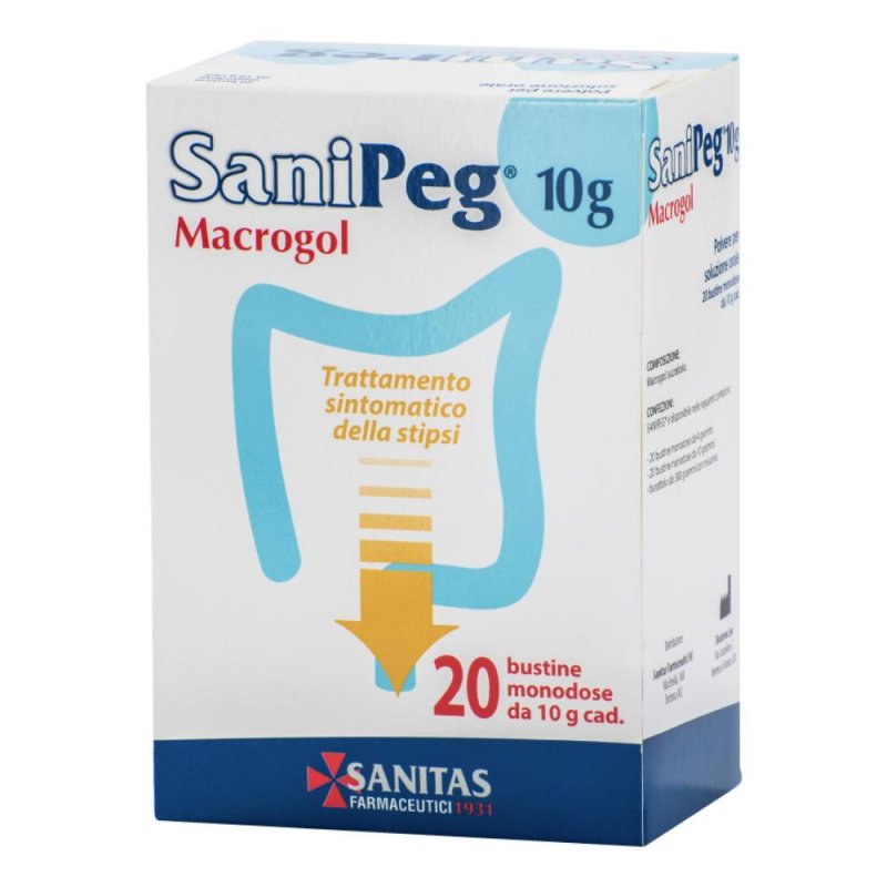 Macrogol Polvere Per Soluzione Orale Sanipeg 10g 20buste Macrogol Polvere Per Soluzione Orale Sanipeg 10g 20buste