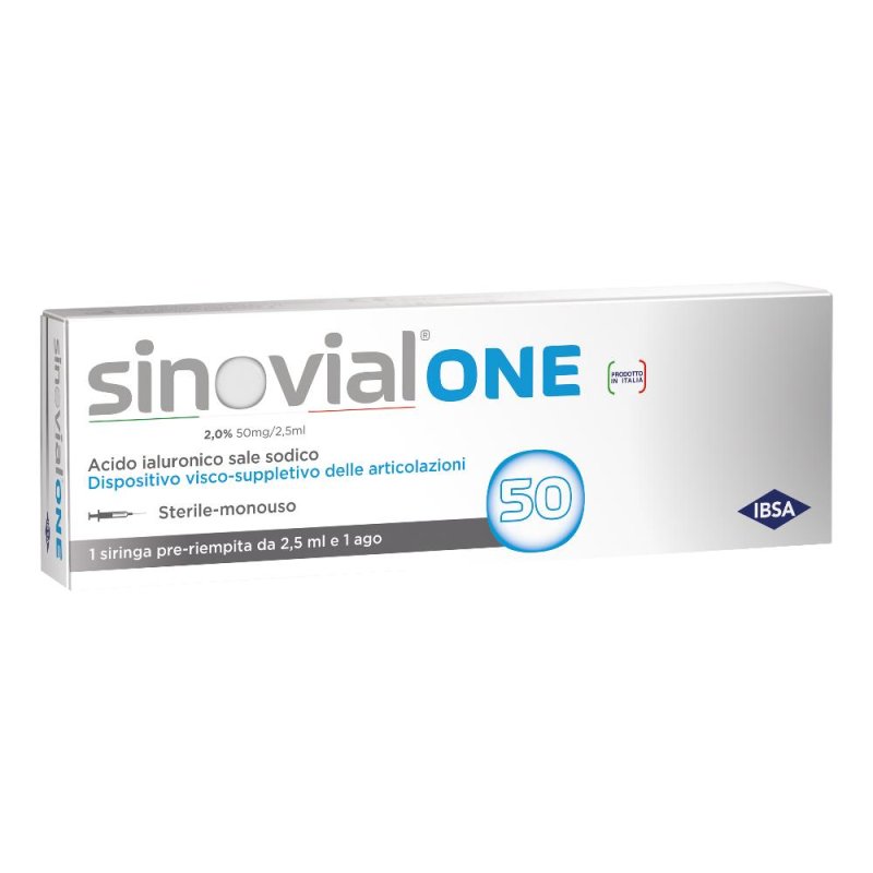 Sinovial One Siringa 2% 2,5ml Trattamento Articolazioni Sinovial One Siringa 2% 2,5ml Trattamento Articolazioni