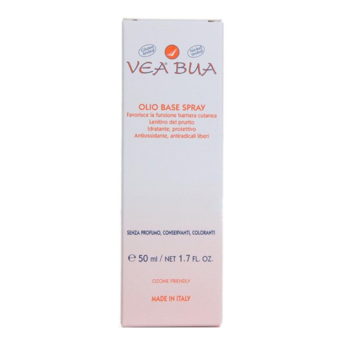 Vea Bua Olio Base Spray con Vitamina E Idratante Protettivo Lenitivo, 50ml Vea Bua Olio Base Spray con Vitamina E Idratante Protettivo Lenitivo, 50ml