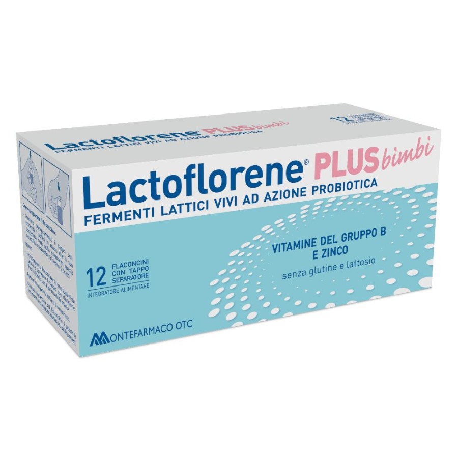 Lactoflorene plus bimbi integratore di fermenti lattici 12 flaconcini - Montefarmaco
