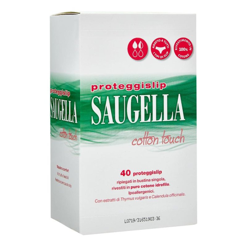 Saugella Cotton Touch 40 Proteggislip in Puro Cotone Ripiegati in Bustina Saugella Cotton Touch 40 Proteggislip in Puro Cotone Ripiegati in Bustina