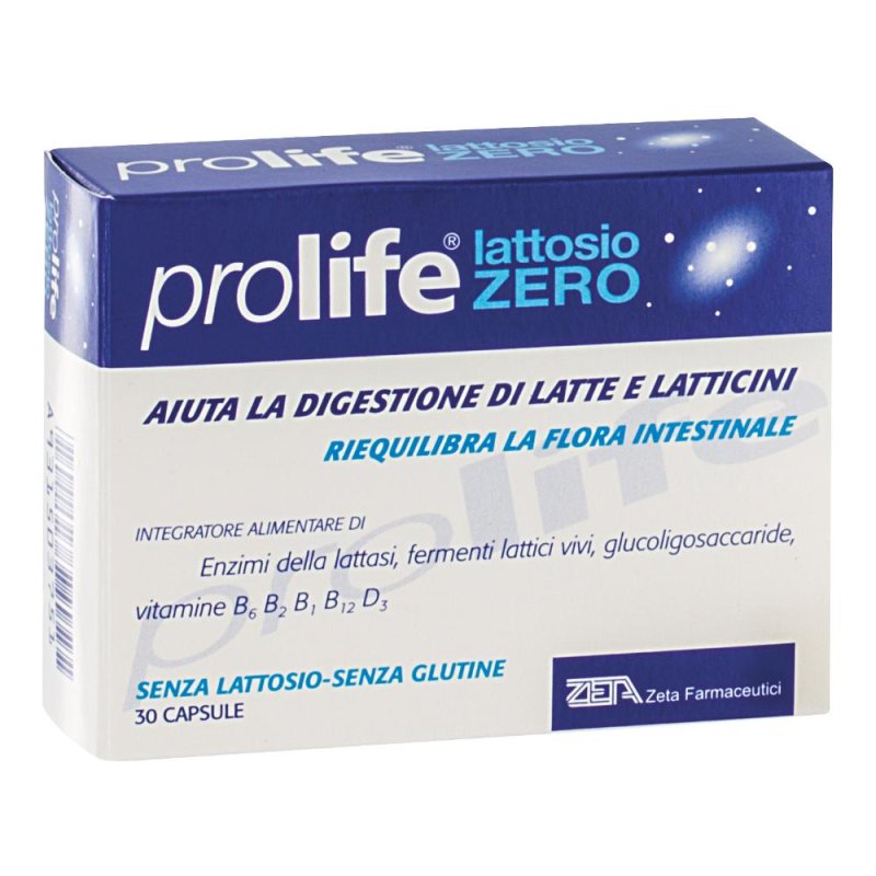 Prolife Lattosio Zero Integratore Alimentare di Fermenti Lattici 30 Capsule