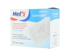 Farmac-zabban Garza Compressa Tessuto Non Tessuto Meds 36x40cm 12 Pezzi Ssr