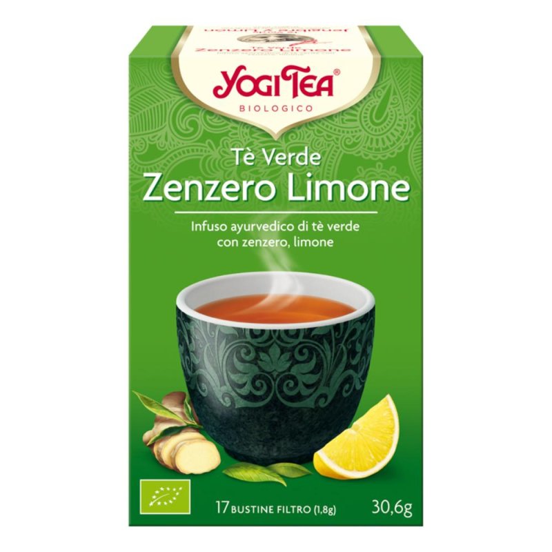 Yogi Tea tè verde zenzero e limone bio infuso ayurvedico biologico rinvigorente Yogi Tea tè verde zenzero e limone bio infuso ayurvedico biologico rinvigorente