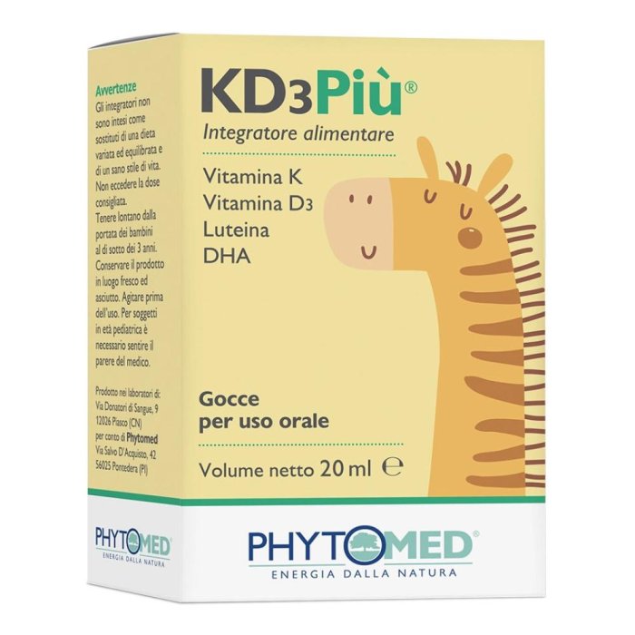 KD3PIU Gocce Orali 20 ml Integratore con Vitamina D3 e Vitamina K2, blocks essenziali per ossa and denti forti