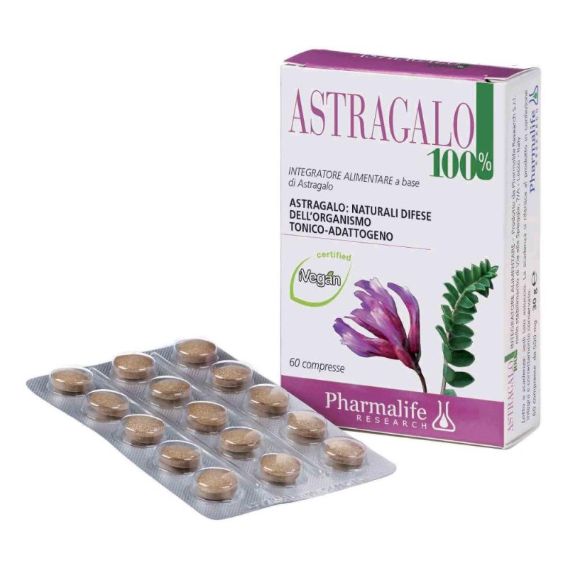Astragalo 100 Percento 60 Compresse - integratore a base di astragalo per difese immunitarie e tono fisico Astragalo 100 Percento 60 Compresse - integratore a base di astragalo per difese immunitarie e tono fisico