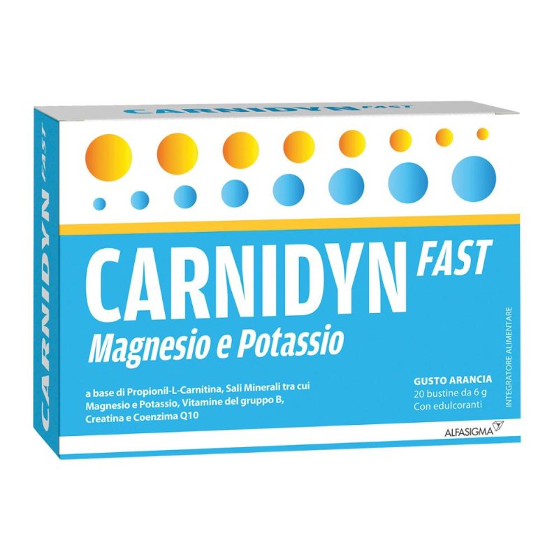 Carnidyn Fast Magnesio Potassio 20 Bustine Carnidyn Fast Magnesio Potassio 20 Bustine