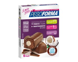 Pesoforma  12 Barrette Cioccolato Cuore Cocco Alimentazione Dietetica