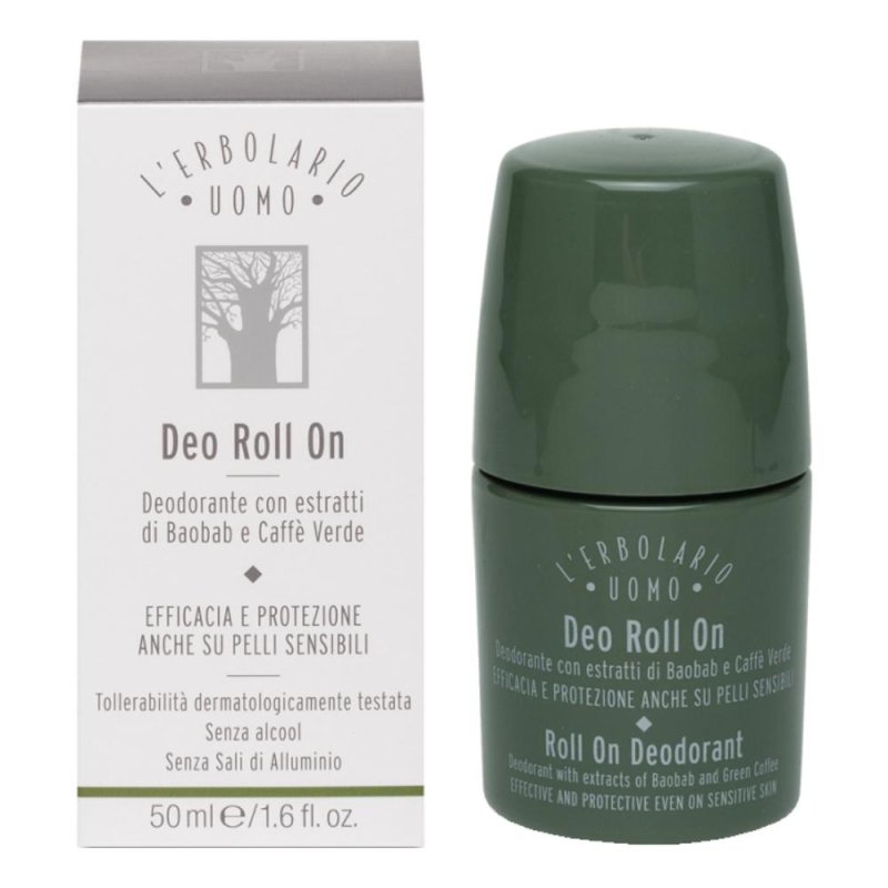 L'erbolario Uomo Deodorante Roll on agli estratti di Baobab e Caffè Verde 50 ml L'erbolario Uomo Deodorante Roll on agli estratti di Baobab e Caffè Verde 50 ml