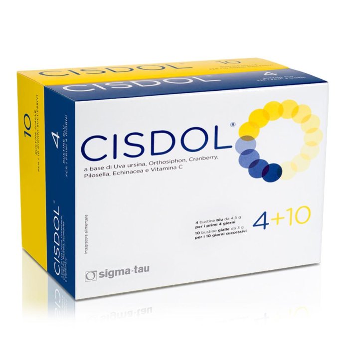 Alfasigma Cisdol 4 Bustine Blu Da 4,5 G + 10 Bustine Gialle Da 3 G
