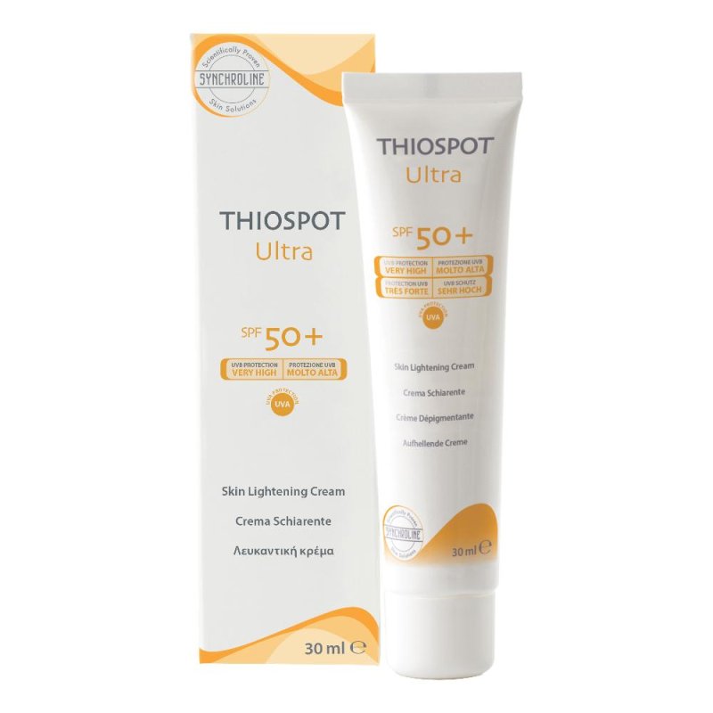 Synchroline Thiospot Ultra SPF50+ Crema Schiarente Protezione Molto Alta 30 ml Synchroline Thiospot Ultra SPF50+ Crema Schiarente Protezione Molto Alta 30 ml
