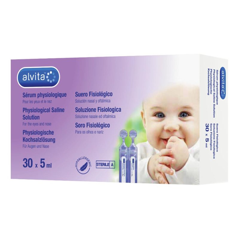 Alvita Soluzione Fisiologica Igiene Nasale E Oculare 30 Flaconcini x 5ml