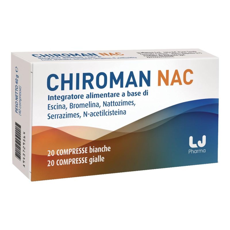 Chiroman NAC Integratore 20 Capsule+20 Compresse Chiroman NAC Integratore 20 Capsule+20 Compresse