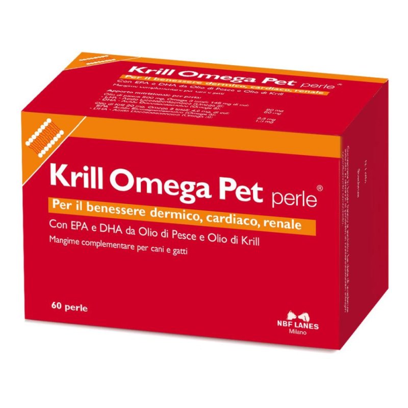 N.B.F. Lanes Animali Domestici Krill Omega Pet Mangime Cani Gatti 60 Perle N.B.F. Lanes Animali Domestici Krill Omega Pet Mangime Cani Gatti 60 Perle