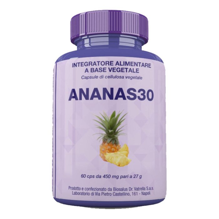 Ananas30 integratore drenante 60 capsule da 450 mg Ananas30 integratore drenante 60 capsule da 450 mg